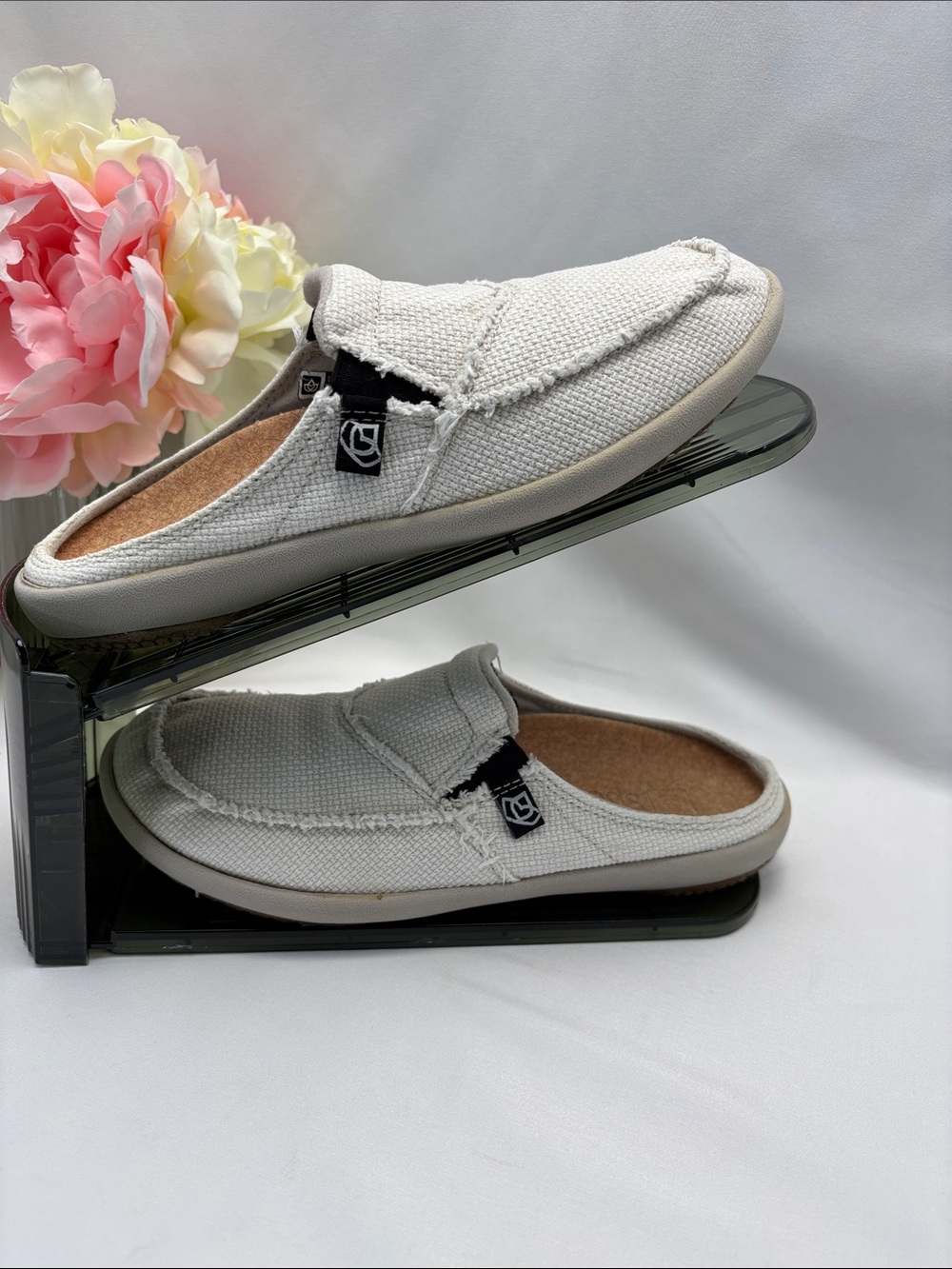Spence Siesta Women’s SzW7 Slip-On Mule Loafers Off White/Khaki‎ #324